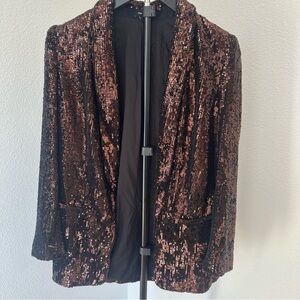 Express‎ Brown Sequined Blazer Small